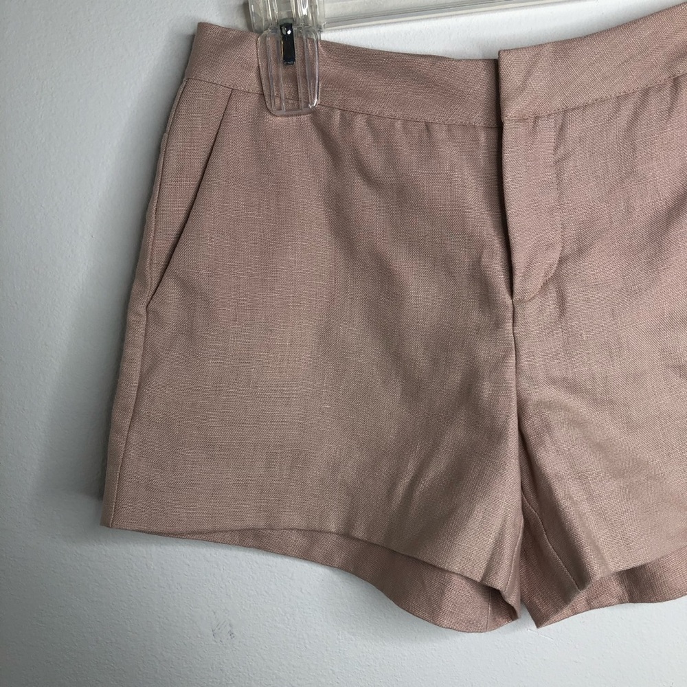 JOIE Leiden Picnic Pink Linen Falt-Front Dress Shorts Sz 2 Low Rise Y2K Preppy - Picture 6 of 15
